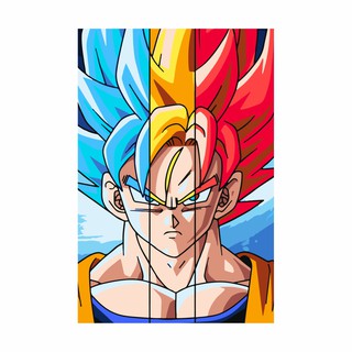 Quadro decorativo emoldurado Dragon Ball Z Goku Anime Desenho para