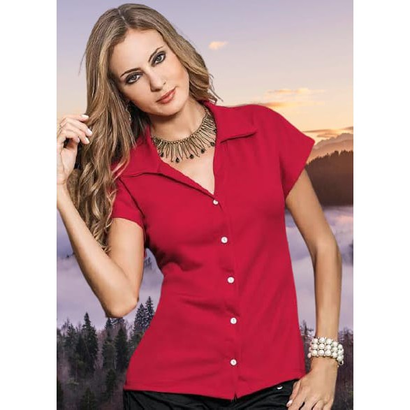 Camisa de botao hot sale manga curta feminina