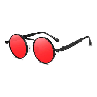 Óculos De Sol Redondo Chicago Masculino Feminino Vermelho