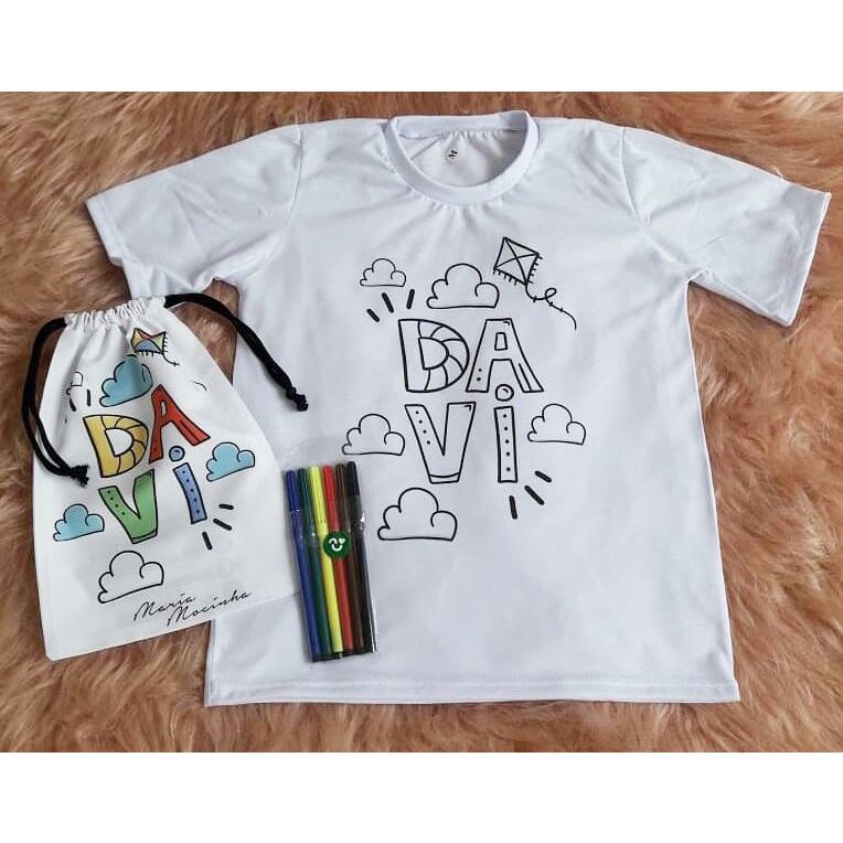 Kit Pintura em Camiseta - Menina - Tamanho M de 6 a 8 anos - Kits