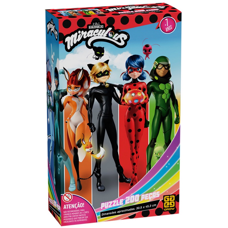 Jogo Quebra Cabeça Miraculous Ladybug 60 Peças - Estrela - A sua Loja de  Brinquedos, 10% Off no Boleto ou PIX