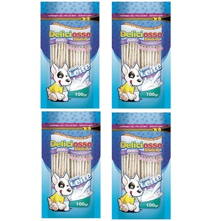 Combo Petisco Palitinho Ossinho Para Cães Filhotes Deliciosso Palito Fino Baby Leite- 4 Pacotes