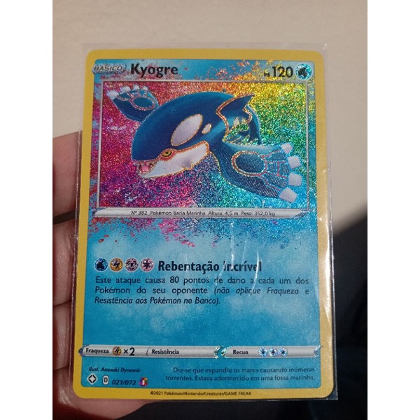 Carta Pokémon Lendário Kyogre Holográfico Original Copag