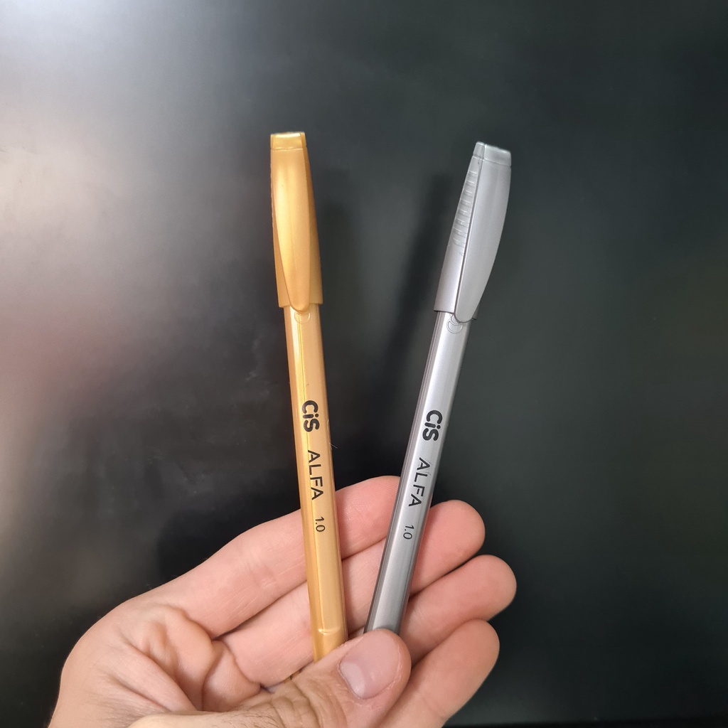 Caneta Cis Alfa Dourada e Prata - Kit ou unidade