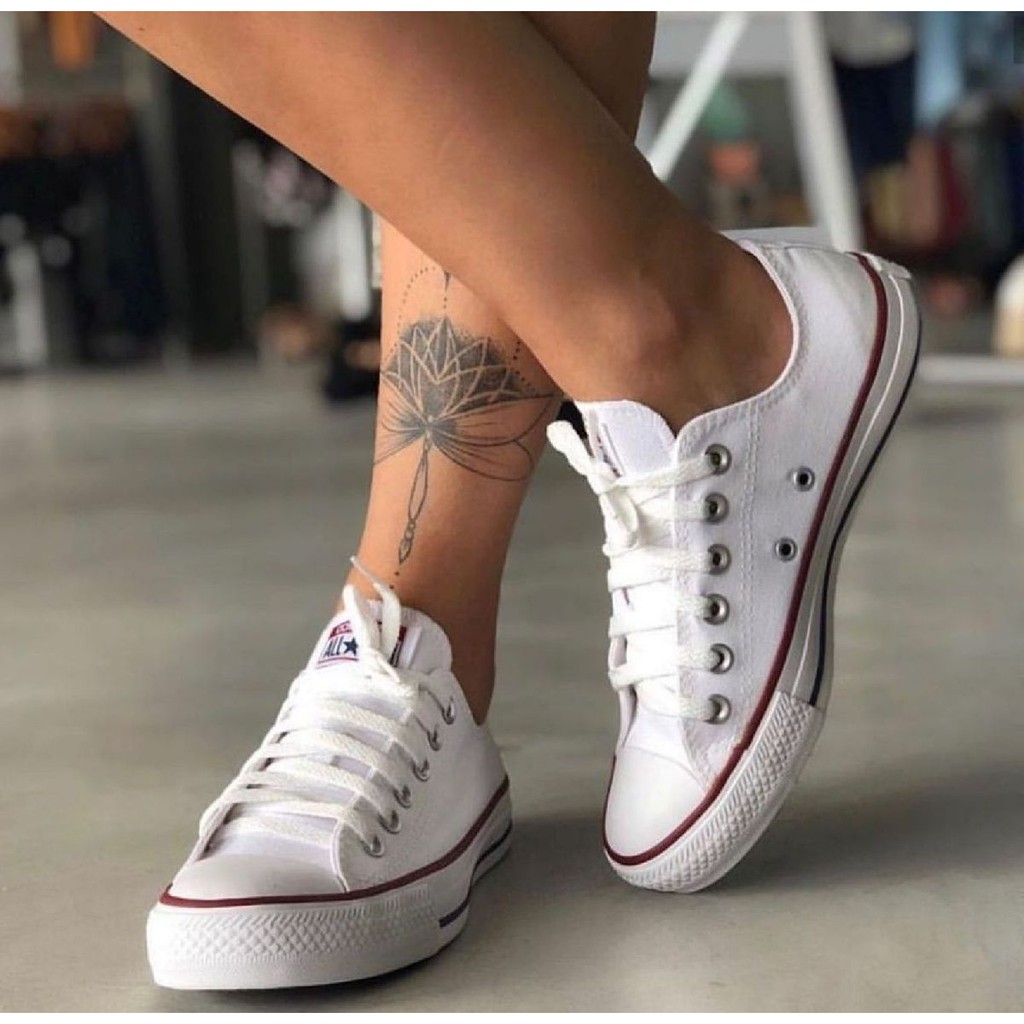 All star hot sale branco lona