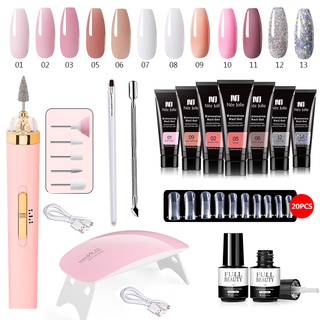 Kit Com 15 ml Poligel Limegirl Gel Transparente Cor Com Ferramenta De Unha Cabine Uv Para Extensão De Unhas ixadeira de unha eletrica profissional Kit unha de gel