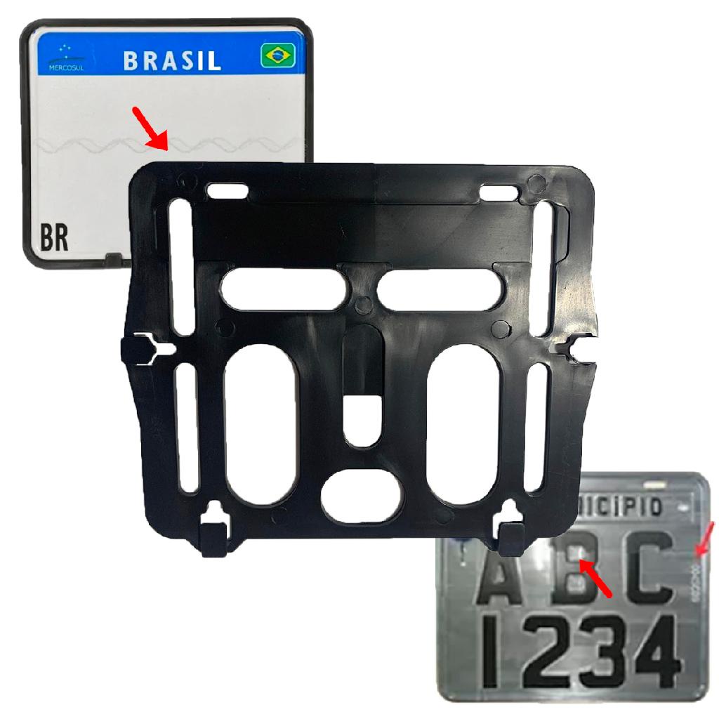 Suporte Moldura Placa Resistente Mercosul Universal Moto Novo Modelo