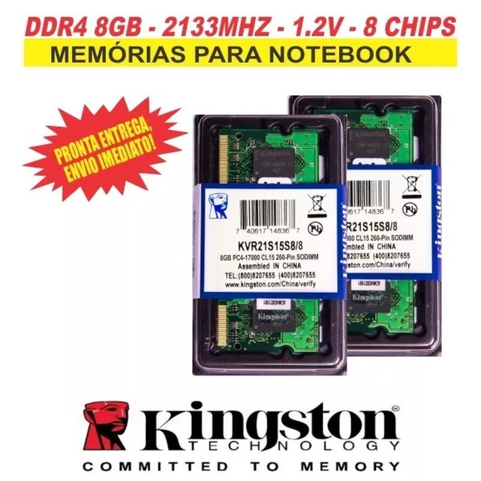 Memória Kingston Ddr4 8gb 2133 Mhz Notebook | Shopee Brasil