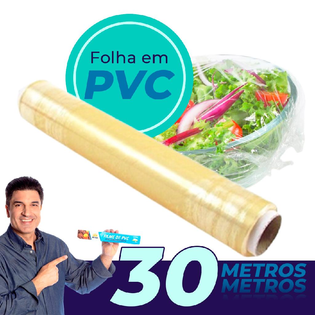 Papel Filme Em Pvc Rolo 28cm 30 Metros Plástico Esticável | Shopee Brasil