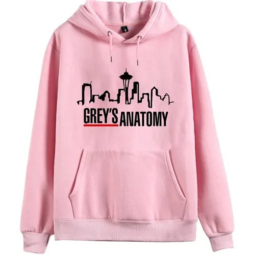 Moletom Greys Anatomy Blusa de Frio Em Algodão Com Capuz Unissex