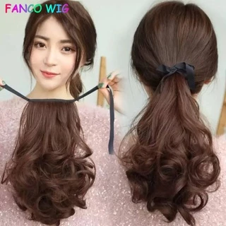 J8 Peruca Curto Enrolado Extensão De Cabelo Humano Rabo De Cavalo Para Senhoras Meninas Natural Conveniente