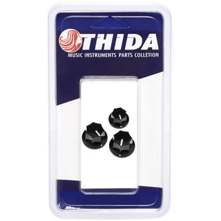 Kit 3 Knobs Para Contra Baixo Jazz Bass Tone E Volume Preto