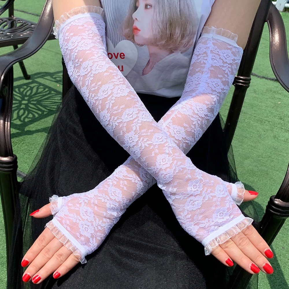 Punk EMO Style Streetwear Women Wrist Arm Warmer Knitted