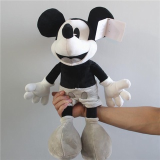 Genuíno clássico preto e branco retrô Mickey brinquedos de pelúcia Ragdolls bonecos infantis presentes de aniversário calmantes