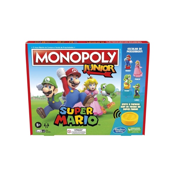 Jogo Monopoly Junior Super Mario Efeitos Sonoros - Hasbro - Loja ToyMania