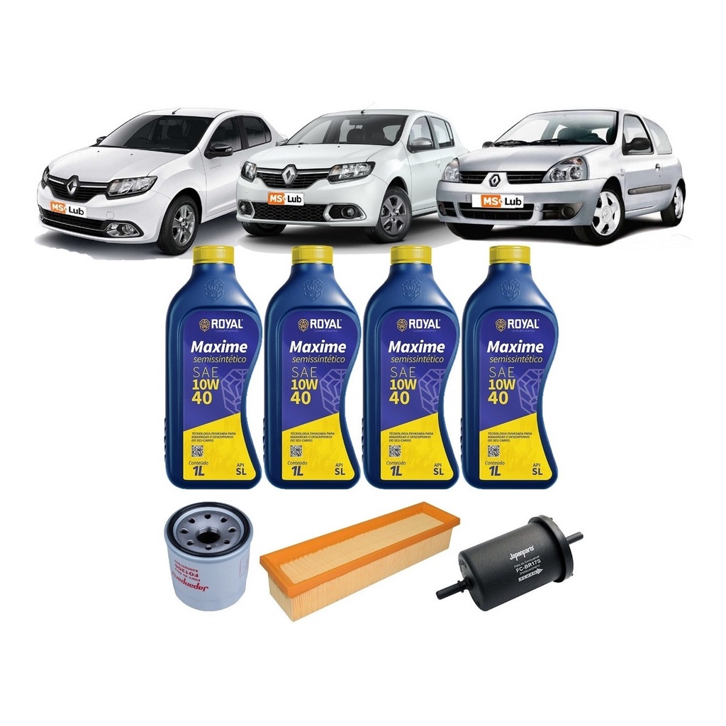 Kit Troca De Oleo Renault Clio/logan/sandero 1.0 16v Novo Oleo Royal ...