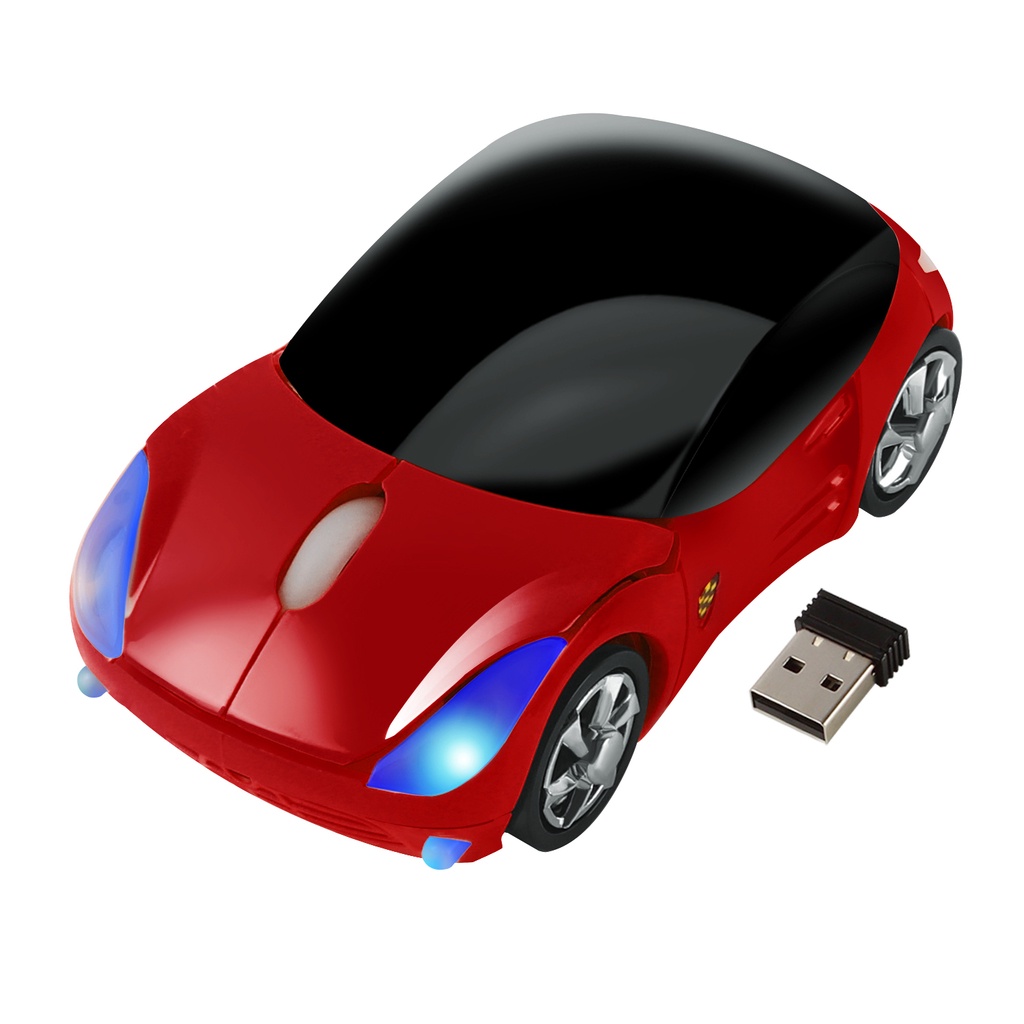 Rato Sem Fio Estilo Ferrari Mouse Mini Game Mouse1600 DPI USB Óptico ...
