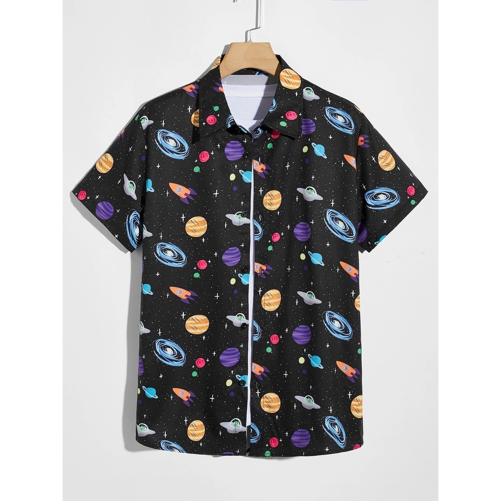 Camisa de bot o Gal xia Universo camisaria