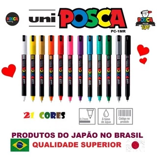 (Original Uni Posca) - Caneta Posca PC-1MR Artistica Fine Line - Uni Ball - Cores Clássicas Oferta