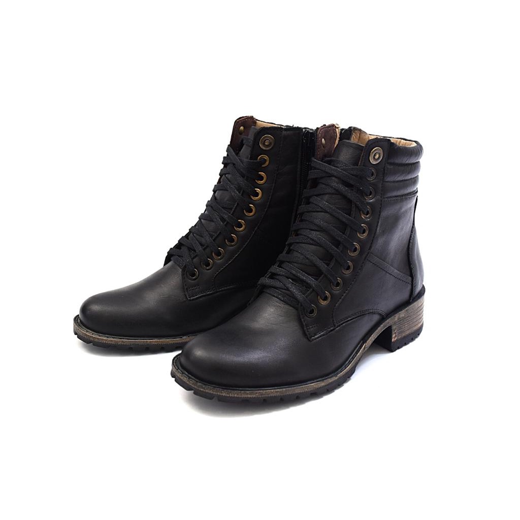 Bota coturno best sale couro feminina