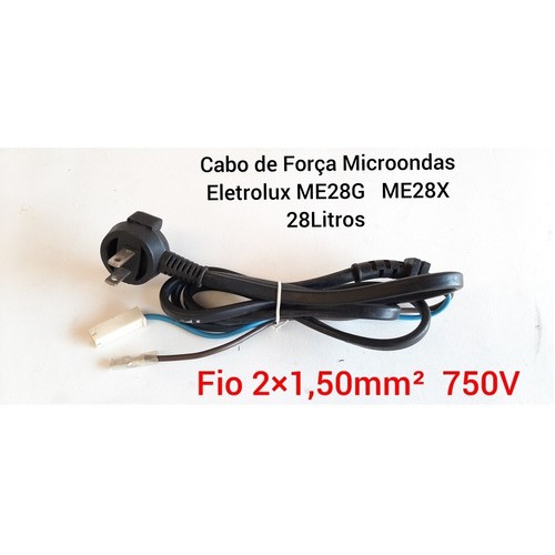 Cabo De Tomada Microondas Eletrolux Me28g Me28x | Shopee Brasil
