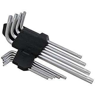 Jogo Chave Torx Aço Tipo L LONGA 9 Peças T10-t50 Vanadio PROFISSIONAL