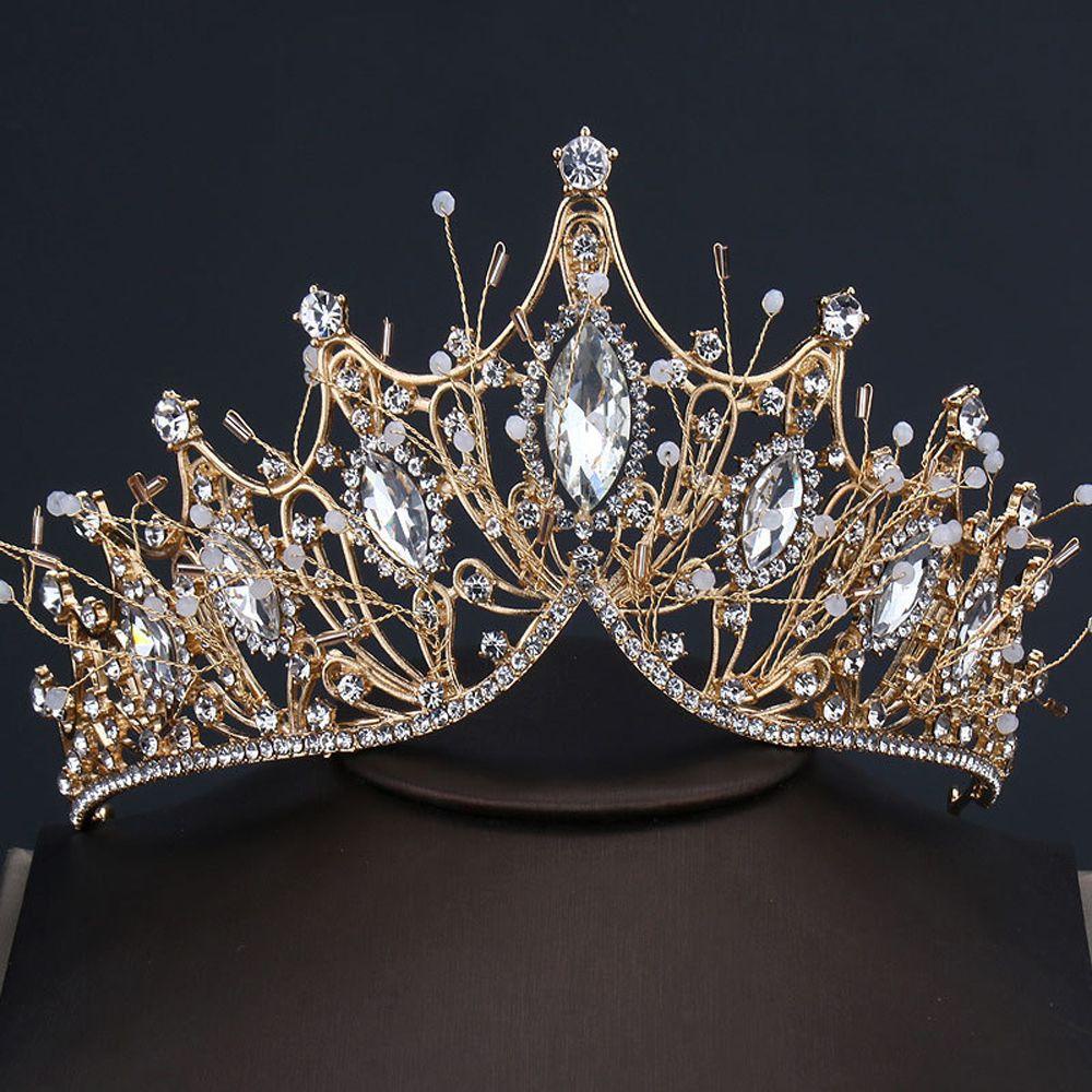 NKLE17 Tiara Barroca De Cristal Mitzvah Elegante Faixa De Cabelo