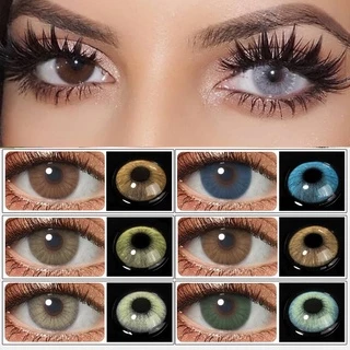 UYAAI【1*contacts Lenses+1*tweezers+1*lenses Case】 Lentes De Contato Coloridas 1/Olho Azul em Oferta na Shopee