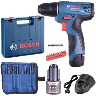 Parafusadeira Furadeira Bateria 12V GSR 120-LI 2 Baterias, Maleta e Kit 21 Acessórios BOSCH