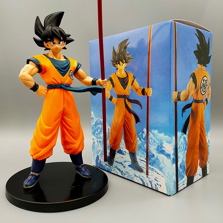 Dragon Ball Goku Gokou Pvc Toy doll Vara de aniversário de 20 anos 22cm ornamentos feitos à mão versão teatral action figures With Box