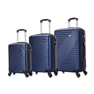 Conjunto de mala de viagem PP P e M Chicago Swiss Move Azul Marinho