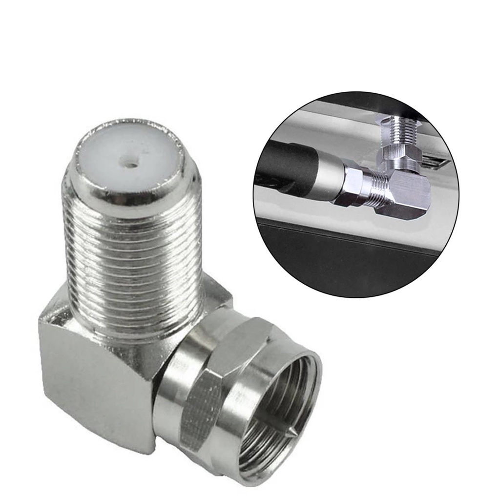 Adaptadores Coaxiales En ángulo 90° - Pack De 2, Conector F Hembra A Macho, Bañados En Oro, Ideales Para Cable De Antena En Espacios Estrechos