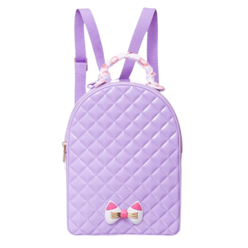 Mini Mochila Infantil Com Orelhas de Gatinho Nylon - Lilás