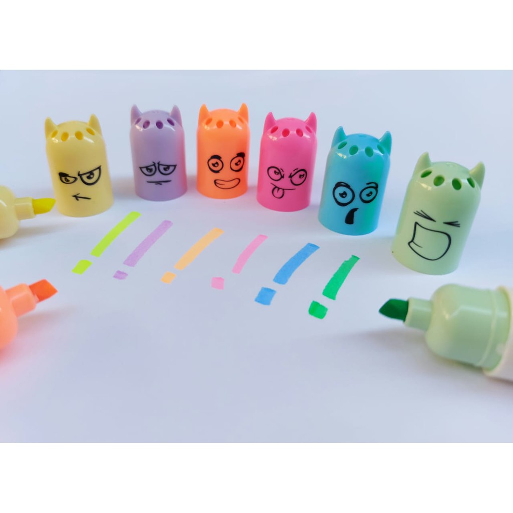 TINGLI Canetas marca-texto, 6 peças fofas mini caneta-texto Kawaii desenho  de sorvete em forma de sorvete fluorescente para escola, escritório,  artigos de papelaria
