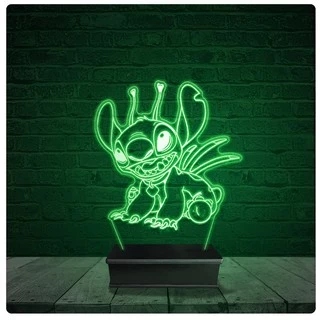 Luminária Abajur Acrílico Led - Lilo e Stitch