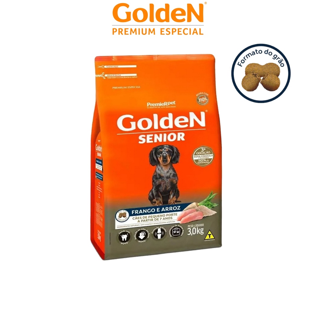 Ração Golden Sênior Mini Bits Sabor Frango Para Cão Idoso Raças ...