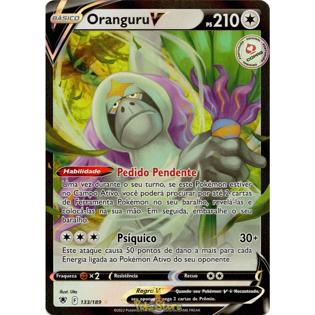Carta Pokemon Oranguru V Portugus 133/189 Card Original Copag - Estrelas  Radiantes | Shopee Brasil