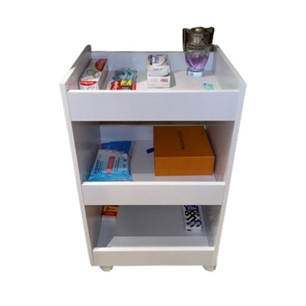 Balcão Carrinho Auxiliar Utensílios De Banheiro Branco / Preto