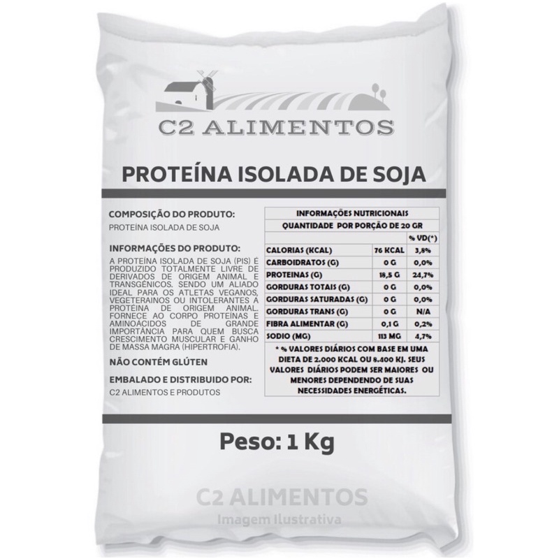 Proteína Isolada Soja Soy Protein 500g / 1kg Zero carbo carboidratos lactose whey vegano Growth