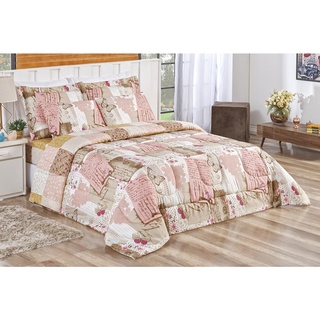 Kit Edredom Bouti Queen 3 Pecas Varias Estampas Patchwork