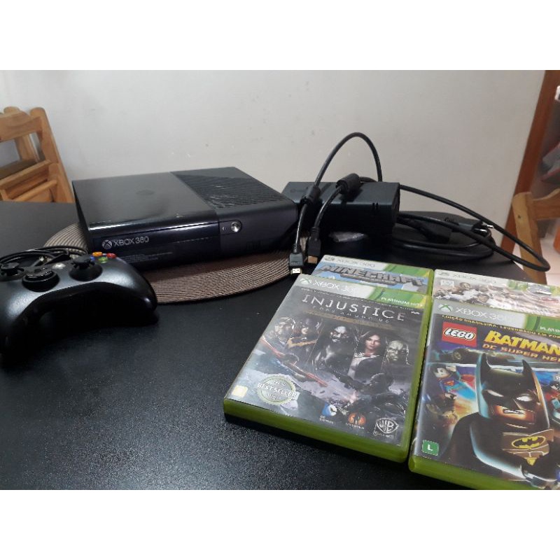 Xbox 360 Super Slim + Controle E Jogo Tudo Ok