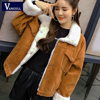 Mulheres Inverno Casaco De Lã De Veludo Engrossar Quente De Algodão Senhoras Jaqueta Moda Forro De Pele Do Falso Manga Longa Outwears