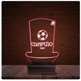 Abajur Luminária Acrílico Led - Troféu Personalizado Futebol