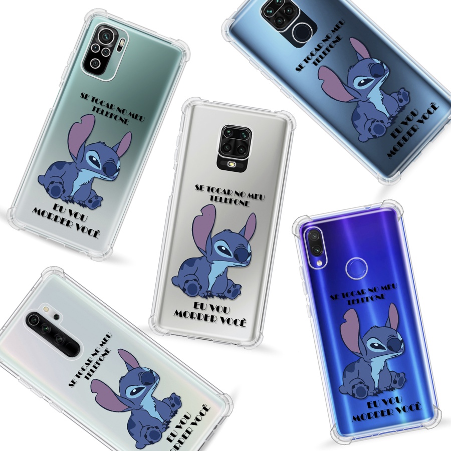 Capinha de Celular Dw63 Stitch Ohana Coração Desenho Feminina Para Xiaomi  Redmi Note Mi Poco 7 8 9 10 11 12 M3 M4 X3 X4 X5 Pro Lite