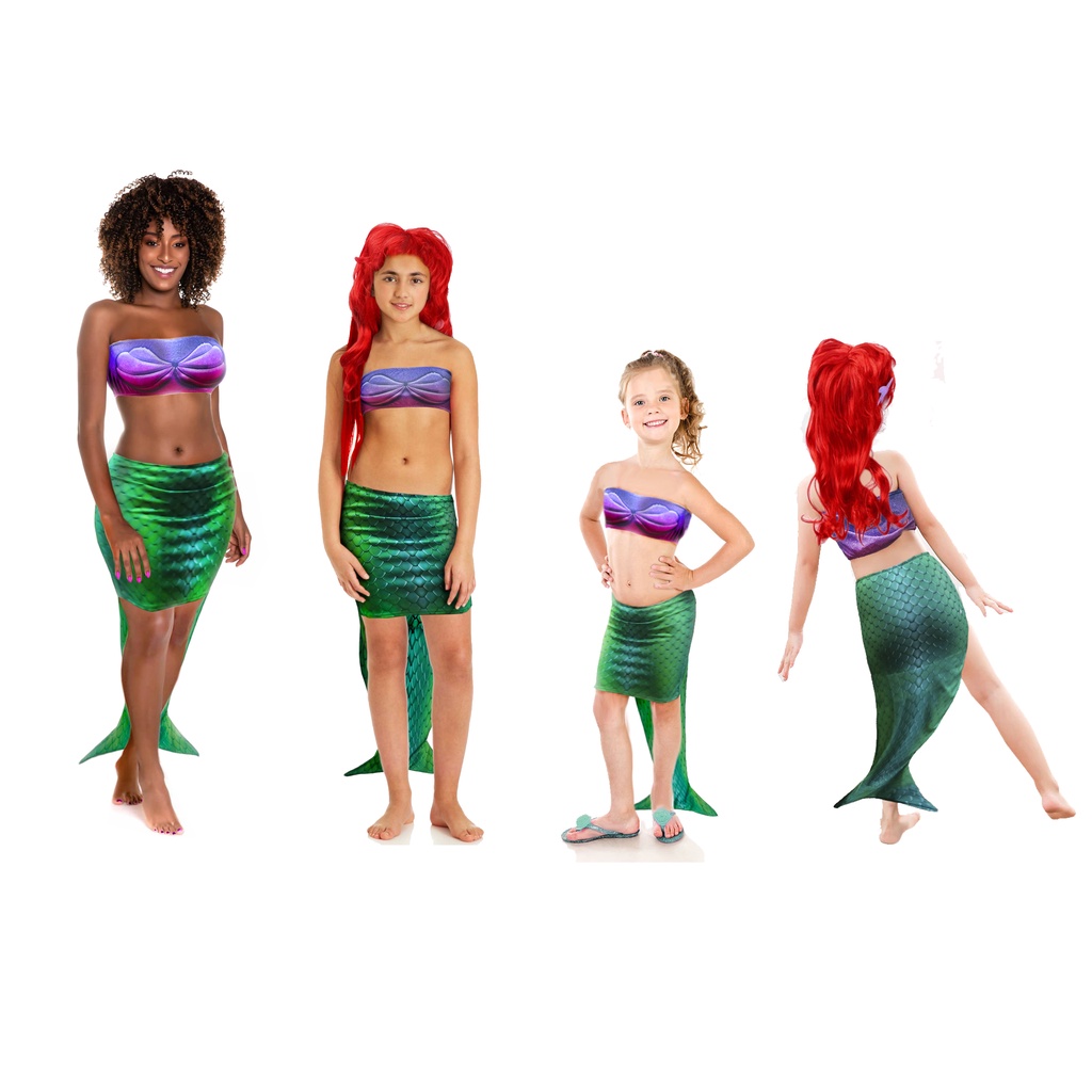 Fantasia Infantil Sereia Menina Carnaval Cauda