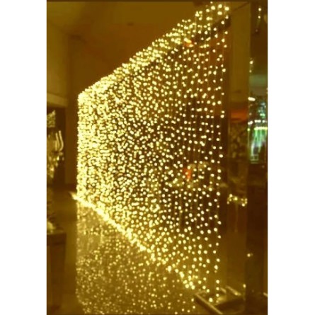 Cortina 500 Leds 3,0mx2,5m Luz Branco Quente Fixo 220v 89518