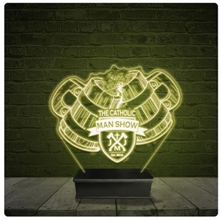 Led Luminária Acrílico Abajur - Chopp Personalizado Logo
