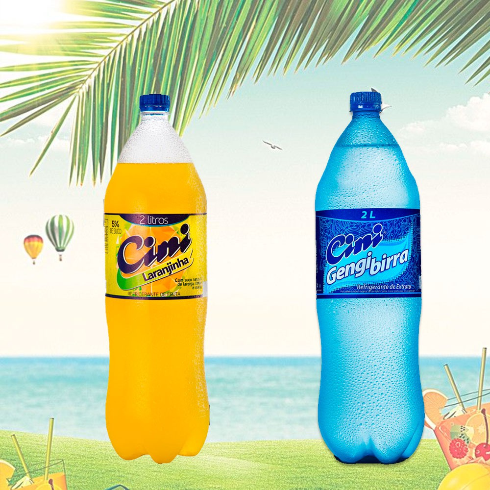 Refrigerante Cini Laranjinha 2 Litros e Gengibirra de gengibre