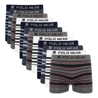 kit 12 cuecas polo wear boxer listrada luxo promoção do dia