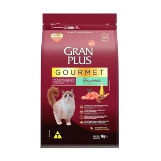 Ração Granplus Gourmet Para Gatos Castrados Sabor Peru 3Kg
